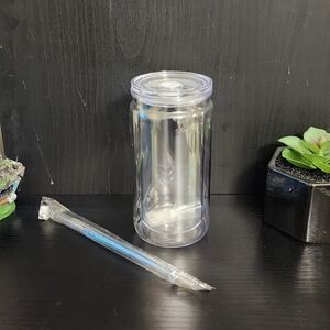 Clear Acrylic Tumbler with Straw